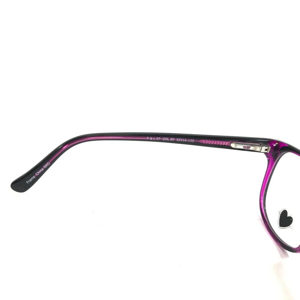 Truth & Love T&L 07 COL 80 Eyeglasses Frames Black Purple Cat Eye Full Rim 135